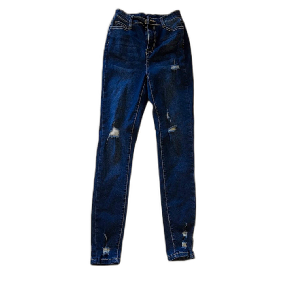 Shein Distressed Blue Skinny Jeans Size XS